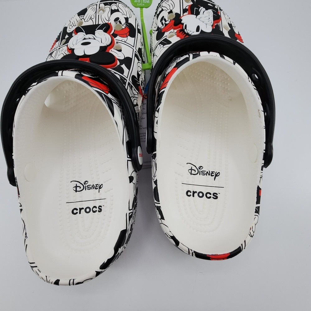 Crocs Disney Mickey and Minnie Classic Clog Womens 8/ Mens 6 Black White Red NEW - Picture 6 of 10